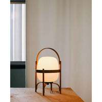 CESTC01 (CES16) Lighting Table Lamp, Frame Cherry wood, Lampshade White opal polyethylene, UKA01 UK plug