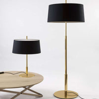 DIATB04 Lighting Table Lamp Table Lamp, Frame Shiny Gold, Lampshade Black linen, Light source included, dimmer included and UKA01 UK plug