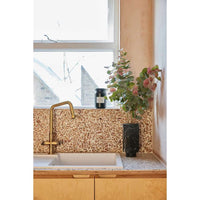 The London Collection Ivory Cedar & Walnut Ivory Cedar & Walnut Matte Recycled Timber Terrazzo Sheet 2440 x 1220 x 24 mm