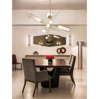 - Lighting Chandelier, Frame Satin Brass , Glass Alabaster White Brown Glass, Canopy, Satin Brass Canopy, light source included, 12V 6 Watt LED bulb & 220V LED Driver