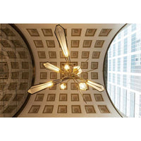 - Lighting Chandelier, Frame Satin Brass , Glass Alabaster White Brown Glass, Canopy, Satin Brass Canopy, light source included, 12V 6 Watt LED bulb & 220V LED Driver