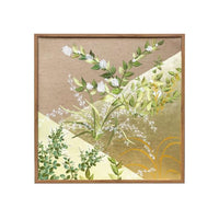 Chinoiserie 2.0 Custom L3-54 Ikebana Framed Art Multicolour hand-painted silk & gold leaf wallpaper 1000 x 1000 mm