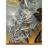 Chinoiserie 2.0 Custom L3-22 Underwater Jewels Framed Art hand-painted & embellished silk wallpaper 1000 x 1000 mm