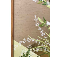 Chinoiserie 2.0 Custom L3-54 Ikebana Framed Art Multicolour hand-painted silk & gold leaf wallpaper 1000 x 1000 mm