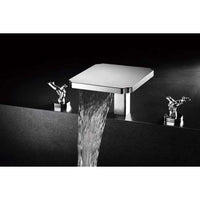 LIMBONSAI 79332NBDG  Deck-mounted Twin Handle Bath Mixer in Na-No Black w/ Dark Gold Knobs
