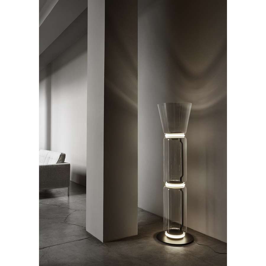 Noctambule Floor 2 High Cylinders Cone Small Base Floor Lamp