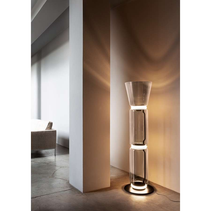 Noctambule Floor 2 High Cylinders Cone Small Base Floor Lamp