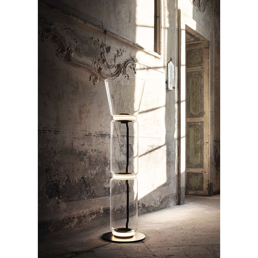 Noctambule Floor 2 High Cylinders Cone Small Base Floor Lamp
