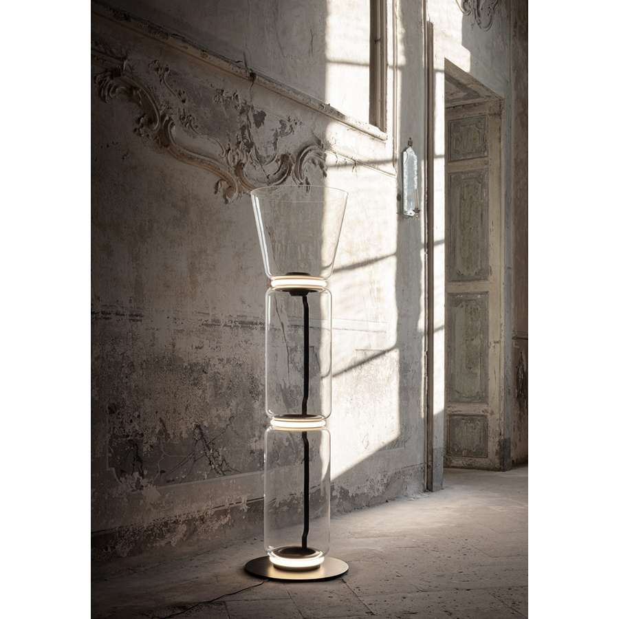 Noctambule Floor 2 High Cylinders Cone Small Base Floor Lamp