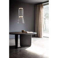 F0268000 Lighting Suspension 1 Low Cylinder And Cone Suspension Lamp, F0268000 - Black