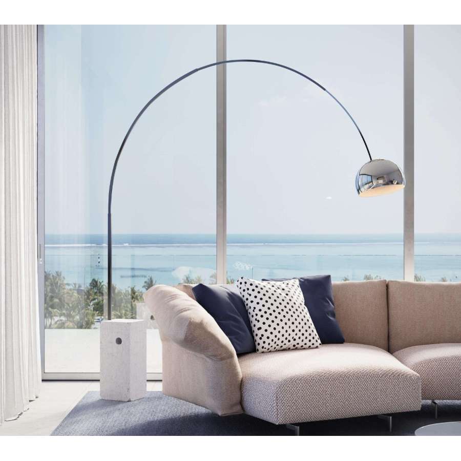 FLOS Arco F0301300 Floor Lamp, Frame White Marble