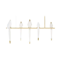 8718282298030 Lighting Suspension Lamp, Aluminium in white and brass