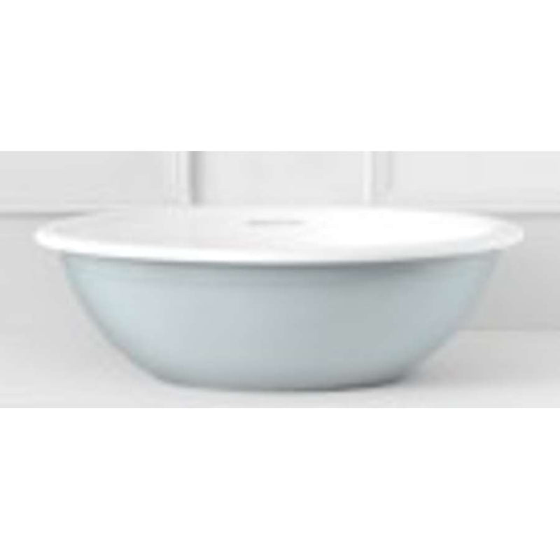 Victoria + Albert VB-DRA-40-NO-RAL2409005 Drayton washbasin 400 x 400 x 123 mm in QUARRYCAST white, custom made the exterior of basin with gloss Soft blue white (RAL2409005) paint finish