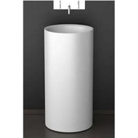 Glass Design TOMMYPO01 Floor-Standing Washbasin W420 X H870 mm with waste in White Mat and chrome