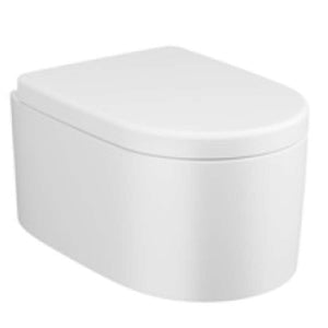Wall-mounted toilet bowl in white