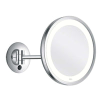 Aliseo 020677.302 Magnifying mirror led-city-light dia. 250mm - single arm mirror, iilluminated, led-lighting, 3x magnification, full pivotal adjustments, 120v-240v finish: brushed chrome