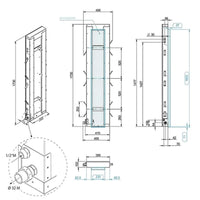 Effegibi Touch & Steam 45 HACMTS0017 Steam Panel with 4.5kw Power, Ecc Comfort Control and Ess Sound System, W23 x D3.7 x H165 cm with CH90000110 Counterbox