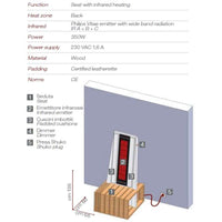 Stenal Myheat Infrared Seat LX20.1 with Back Structure in Linden wood and Stool Structure in Ayous wood