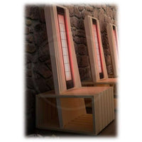 Stenal Myheat Infrared Seat LX20.4 of Back Structure in Linden wood and Stool Structure in Thermotreated Ash wood