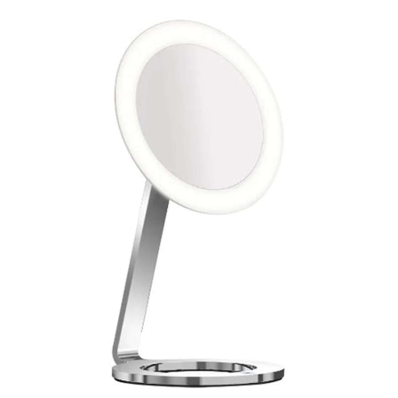 Aliseo 020791 LED Moon Dance freestanding cosmetic mirror in chrome with UK Plug