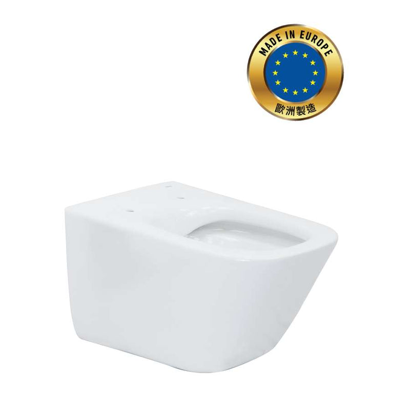 The Gap wall-mounted rimless toilet bowl in white
