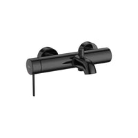 Roca NU Wall-mounted bath-shower mixer with automatic diverter and Pin handle (A5A023FCN0/  + STELLA Sliding bar 800mm with adjustable bracket + 1700mm anti-torsion metallic shower hose + stick round handshower in Titanium Black