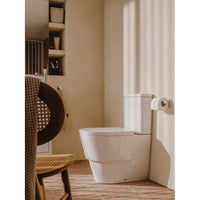 Roca Tura Back to wall vitreous china close-coupled Rimless WC with dual outlet in White 375 x 625 x 765 mm