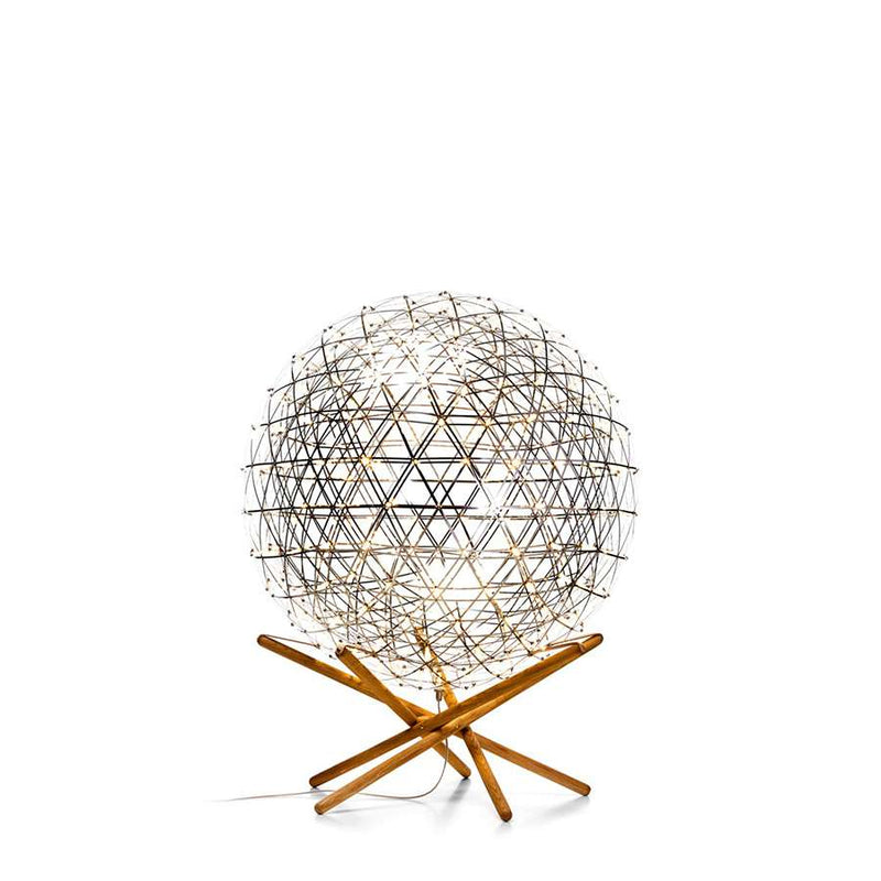 8.71828E+12 Lighting Floor Lamp, Frame Solid oak foot with leather scraps and stainless steel lamp