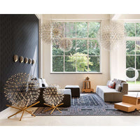 8.71828E+12 Lighting Floor Lamp, Frame Solid oak foot with leather scraps and stainless steel lamp