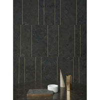 Walls & Floors Textures Tratti Pietra D'Avola Levigato & Anodised Gold Metal Inserts Pietra D’Avola Honed Designer Stone 98 - 293 x 586 x 10 mm