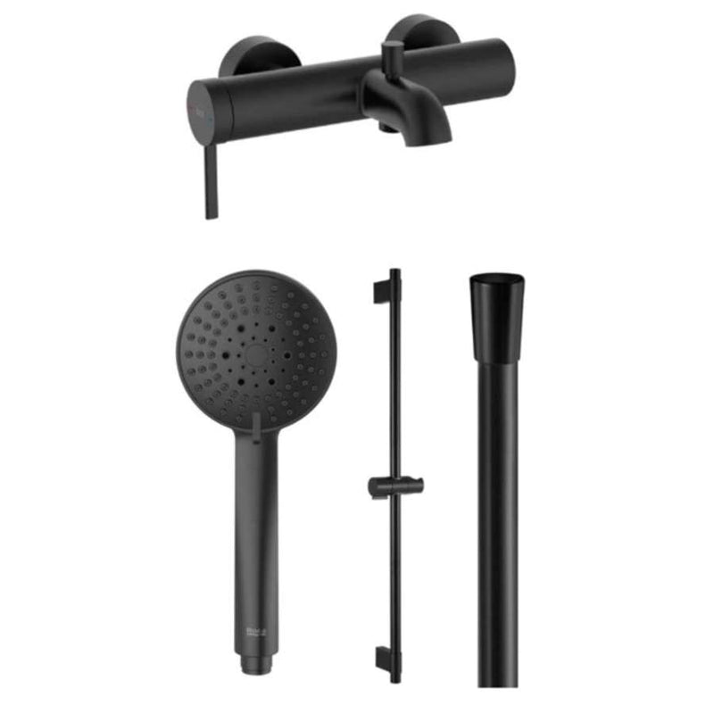 Roca Bath mixer with handshower in Matt black