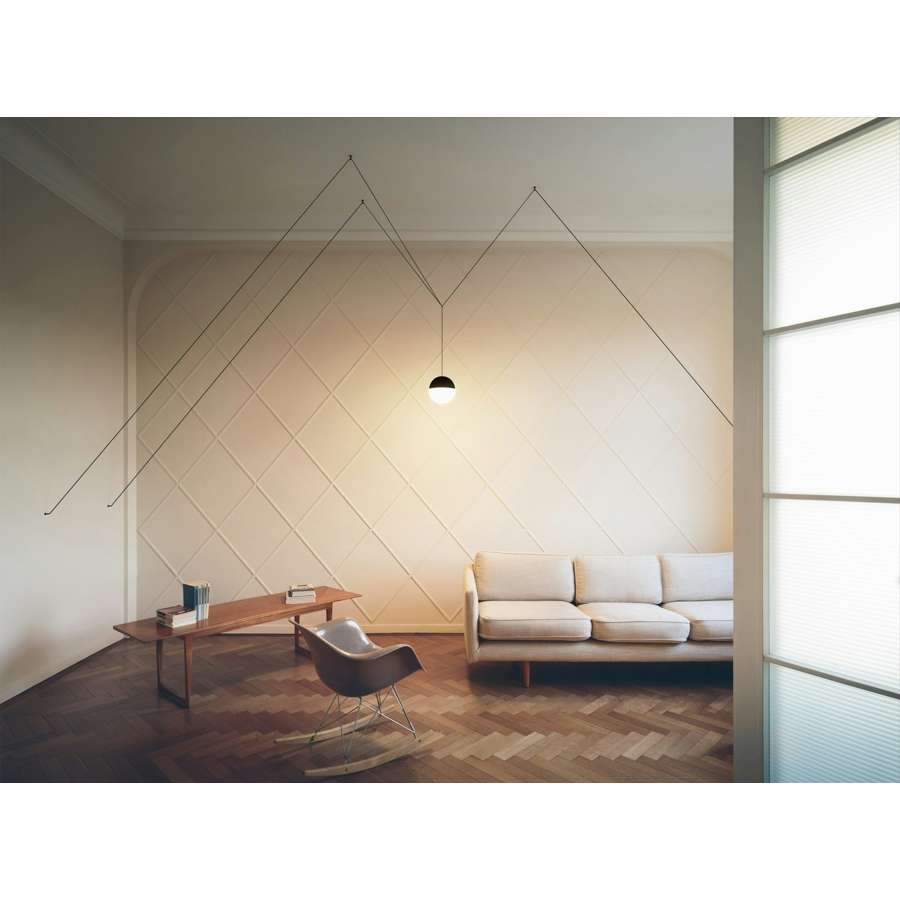 String Light Sphere Head 12mt cable Suspension Lamp