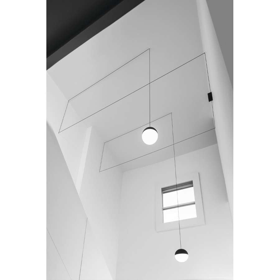 String Light Sphere Head 12mt cable Suspension Lamp