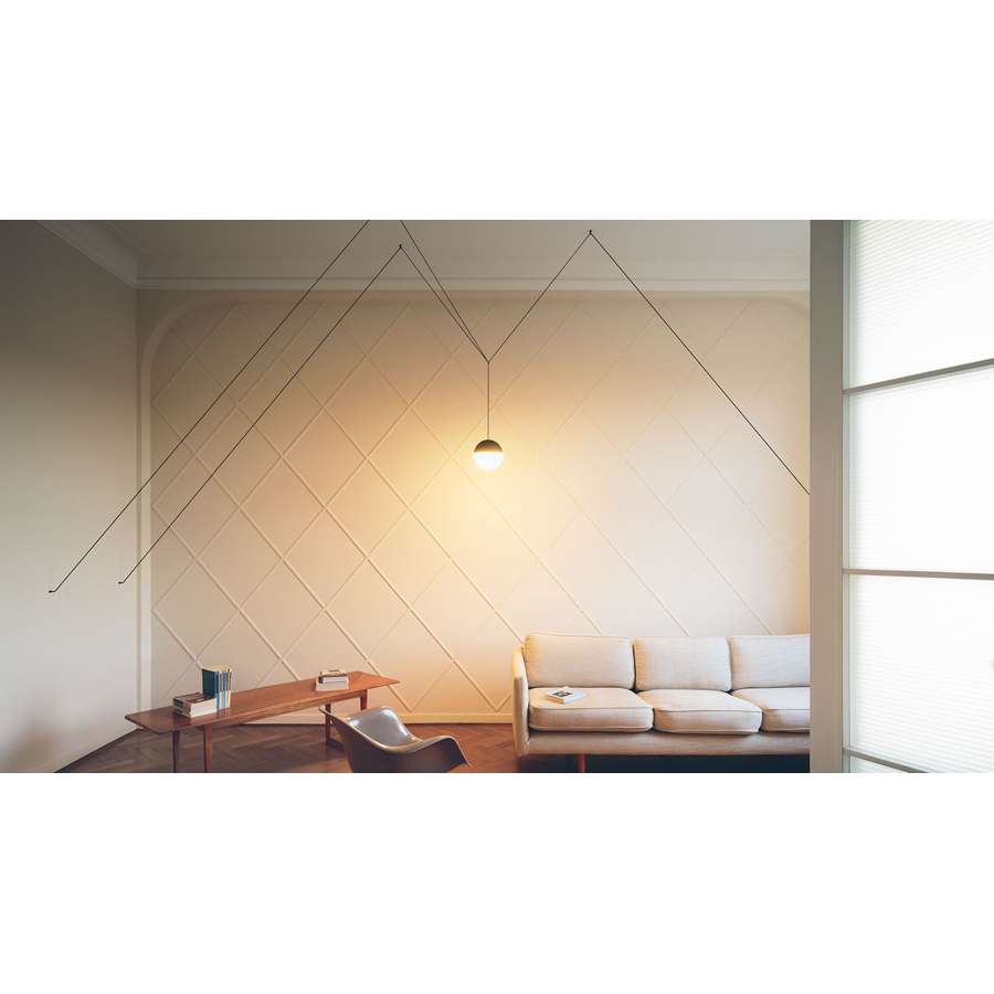 String Light Sphere Head 12mt cable Suspension Lamp