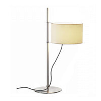 TMDTA01 Lighting Table Lamp, Frame Satin nickel structure, Lampshade white linen, with LED bulb 4,5 W & ajustable lampshade, UKA01 UK plug