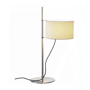 TMDTA01 Lighting Table Lamp, Frame Satin nickel structure, Lampshade white linen, with LED bulb 4,5 W & ajustable lampshade, UKA01 UK plug