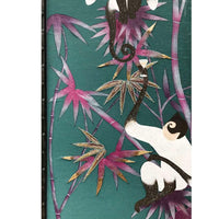 Chinoiserie 2.0 Custom Bamboo Jungle 1 Monkey Framed Art Multicolour hand-painted & embroidered silk wallpaper 1000 x 2000 mm