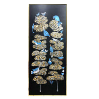 Flora & Fauna Custom TS-22 Cloud Tree Framed Art hand-painted & embellished silk wallpaper