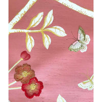 Chinoiserie 2.0 Custom TSPK Birds & Butterflies Framed Art hand-painted & embellished silk wallpaper 1000 x 1000 mm