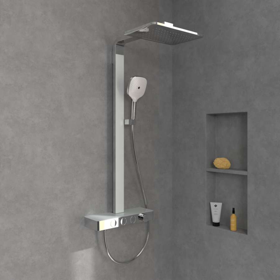 Infinity Shower system with three features 1108,5mm x413,5mm x561,2mm in Chrome