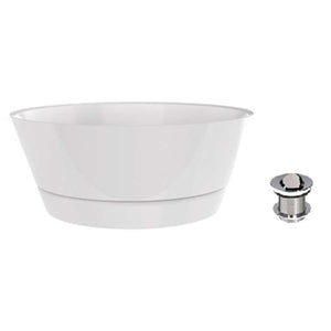 Taizu Free standing bathtub 1500 x 1500mm  + K-12-PC universal waste kit for baths without overflow holes