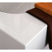 Oberon Rectangular drop-in bath, 1600 x 750 mm, White Alpin