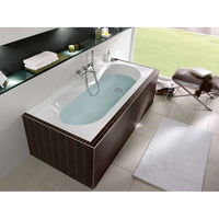 Oberon Rectangular drop-in bath, 1600 x 750 mm, White Alpin
