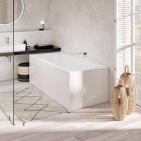 Oberon Rectangular drop-in bath, 1600 x 750 mm, White Alpin