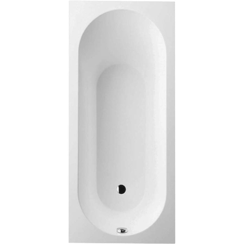 Oberon Rectangular drop-in bath, 1600 x 750 mm, White Alpin