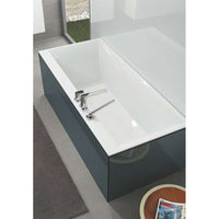 Squaro Edge 12 Rectangular drop-in bath, 1600 x 750 mm, White Alpin