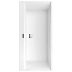 Squaro Edge 12 Rectangular drop-in bath, 1600 x 750 mm, White Alpin