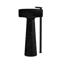 BJHON 1 ACER1081M.NM column washbasin designed for wall drainage in black marquinia marble