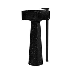 BJHON 1 ACER1081M.NM column washbasin designed for wall drainage in black marquinia marble