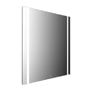 LED illuminated mirror MI 500, with two continuous light cut-out at left and right, and concealed sensor switch
